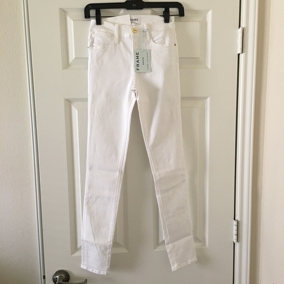 FRAME Le High Skinny white denim - NWT - Picture 7 of 7